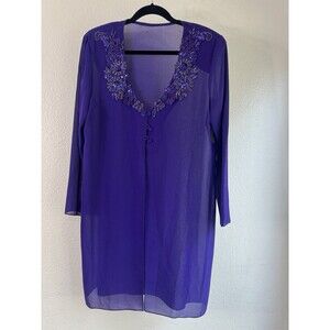 Purple Mother of Bride Cover Up Vintage Shoulder Pads Sequin Beaded Unbranded